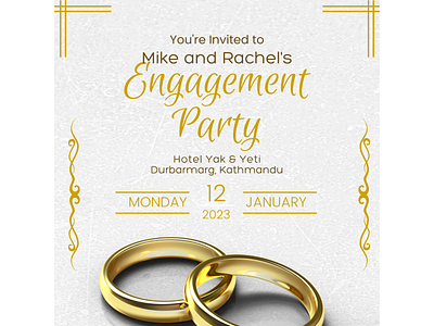 Engagement Party Invitation Card Design branding design graphic design illustration logo typography vector