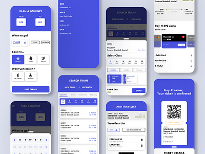 Mobile Ticket Booking App adobe xd application booking clean design figma irctc minimal mobile modern redesign train train booking ui ux