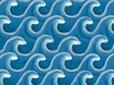Sea pattern blue drawing illustration ipad pattern procreate sea seamless pattern wave