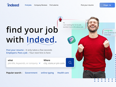 indeed landing page redesign