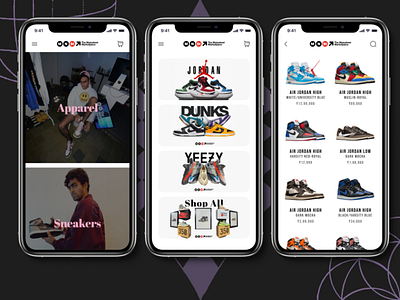 Mobile app for sneaker shop design figma ui uiux