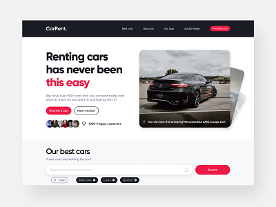 Car Rental Company Landing Page Concept