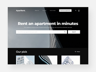 Apartment Rental Company Landing Page Concept