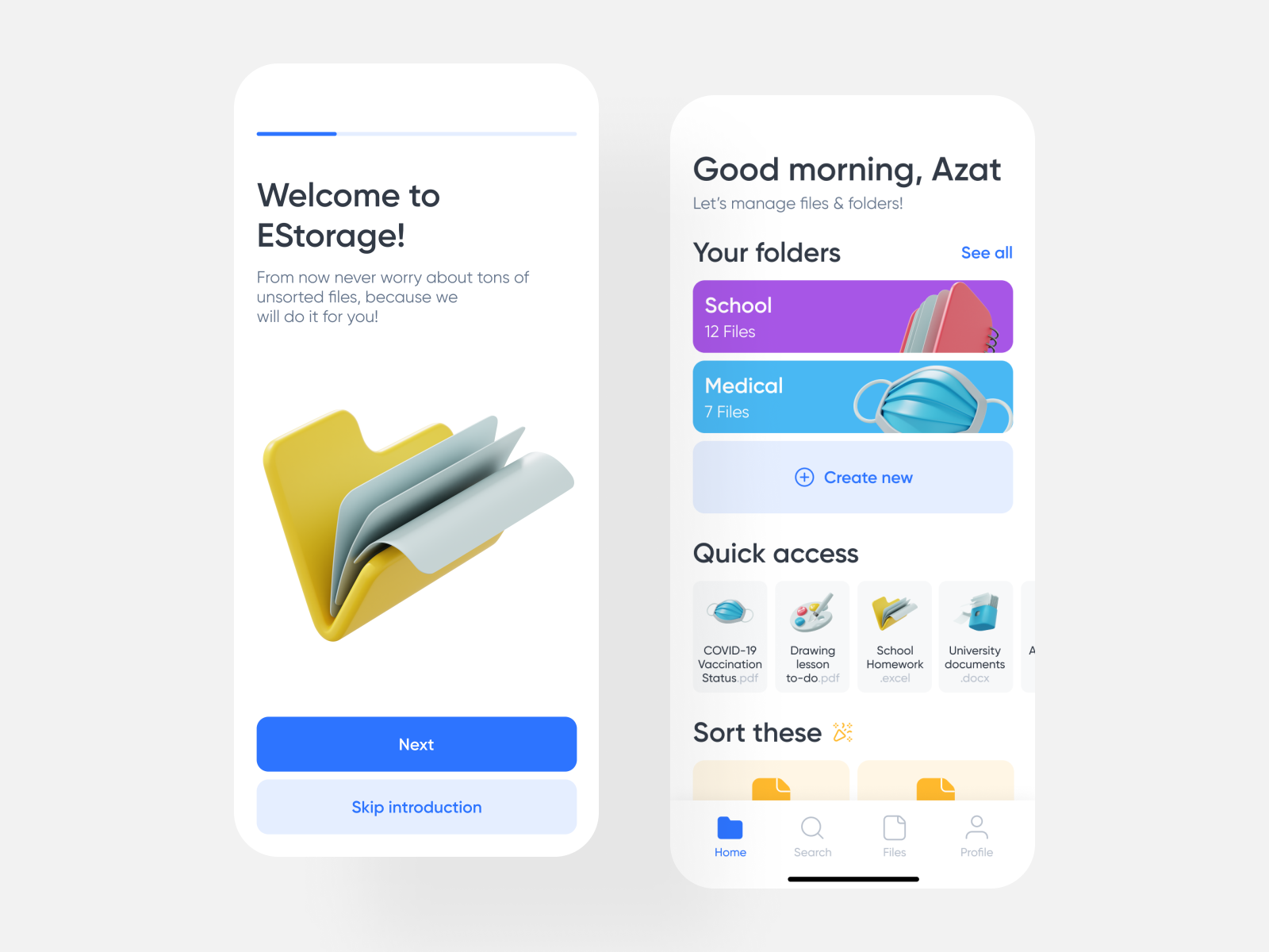File Sorting App UI by Azat Altynbekov on Dribbble