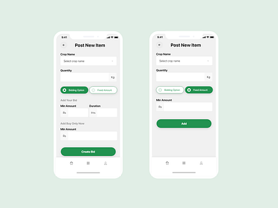 Add New Item add new item agriculture flatdesign mobile app