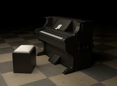 Piano 3d 3d animation
