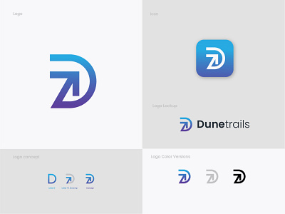 Dunetrails + Letter D + Arrow logo branding design brandinglogo clothingline freelancer logo logo logomaker logodesigner logomaker logos ui