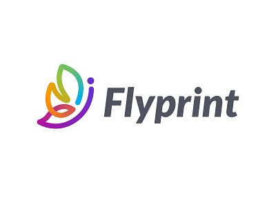 flyprint logo branding design brandinglogo butterfly clean clothingline design freelancer gradient illustration logo logo logomaker logomaker minimalist modern print rainbow ui