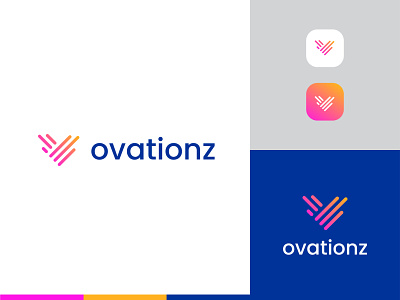 ovationz 2021 app branding design event freelancer icon illustration letter v logo logomaker marketplace modern ovation simple simplicity standing trending ui vibes