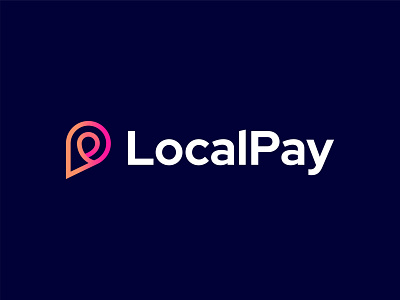 LocalPay Logo 2021 app branding design freelancer gradient icon letter p local location logo logo logomaker minimalist modern pay simple trending ui
