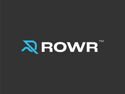 ROWR™ Logo 2021 abstract app bold branding clean fitness freelancer identity illustration letter r logo mark modern popular rowing simple symbol trending water