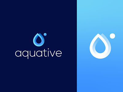 Aquative Logo 2022 3d aqua brand branding drip gradient hand sanitizing japan logo mark medical minimalist modern pharmaceutical popular ui unique water