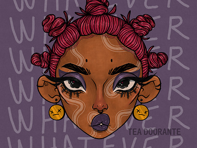Whatever editorial fashion fashion illustration makeup melanin portrait portrait art stylized tea doorante women of color