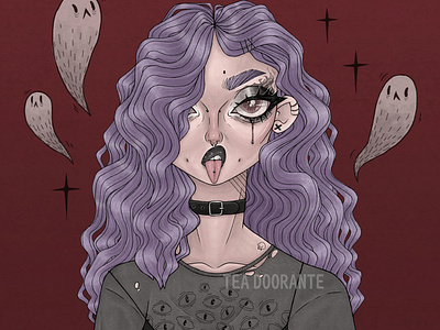 Pretty Pastel Goth Girl Portrait: Digital Download, Goth Girl
