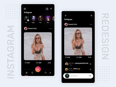 Instagram Dark Redesign UI Kit