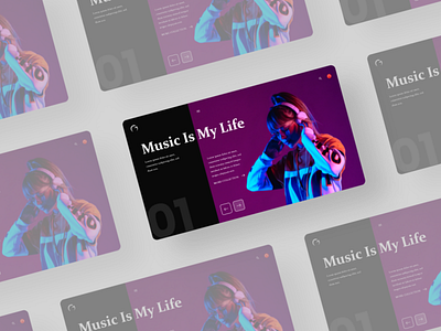 Music Banner Landing Page app branding challange chat app hottest ios mac music os play player redesign spotify ui ux web web template week of the year