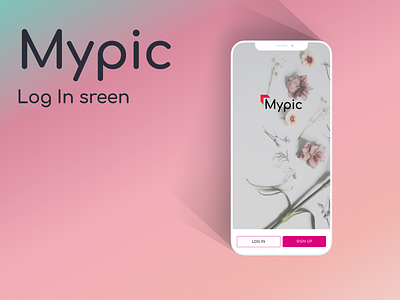 App Mypic - Log in screen app app design branding design figma interface minimal ui ux