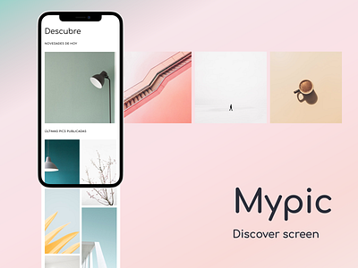 App Mypic - Discover screen app app design branding design figma interface minimal ui ux website
