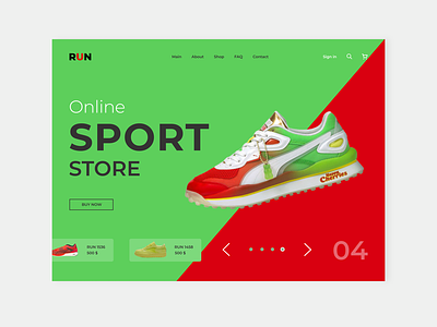 Sport store concept branding color creative interface store typography ui ux webdesign website