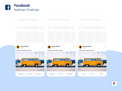Facebook App Redesign - Post Design Variations app design facebook flat minimal minimalist mobile app mobile ui post design redesign ui user interface user interface design