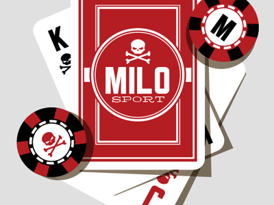 Milo Poker black cards chips gambling milo poker red sport