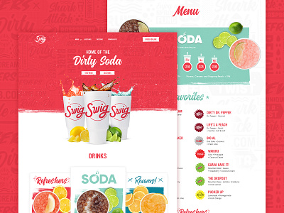 Swig rebrand and site design pattern red soda ui ux website