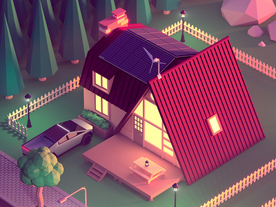 Peaceful House 3D Illustration 3d illustration