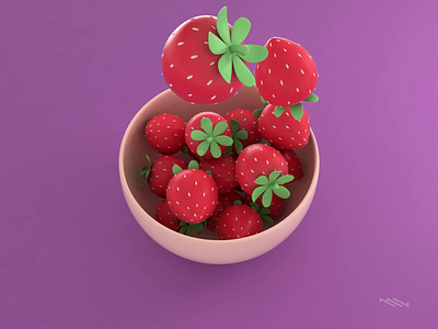🍓 Strawberries 3d animation c4d cinema4d fruit fruits loop render strawberries strawberry