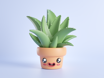 🌱 Aloe You Vera Much 🌱 3d aloe vera blender cute cycles illustration