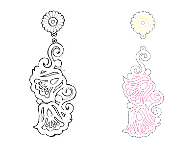 From sketch to vector (2019 - 2020) curves curves for laser earrings illustration laser cutting vector vectorize wooden earrings