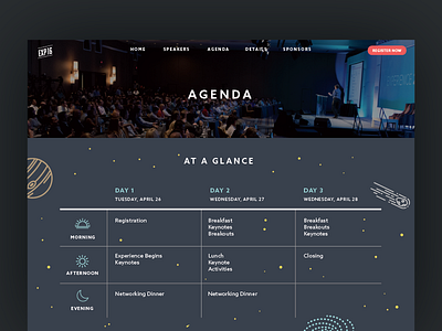 Experience 2016 Agenda agenda at a glance conference planets space