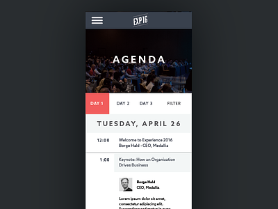 Experience 2016 Mobile Agenda agenda b2b conference mobile speakers