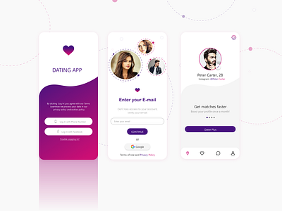 Dating App Design adobe xd dating a[pp dating app design design figma mobile app design mobile design ui uiux