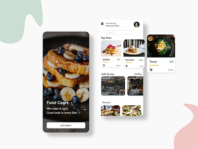 Food Court App Design adobe xd design figma food app food app design mobile app design mobile design ui uiux