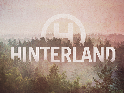 HinterLandscape beer fog hills landscape logo texture trees typography