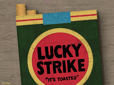 Lucky Strike "It's Toasted" - Detail ashtray cigarette grunge lighter lucky packaging smoke texture tobacco vintage wood zippo