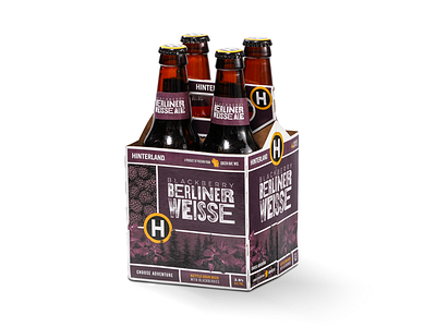 Hinterland Brewery - Blackberry Berliner Weisse 6-pack bear beer berry brewery bush hinterland illustration landscape texture topography trees wisconsin