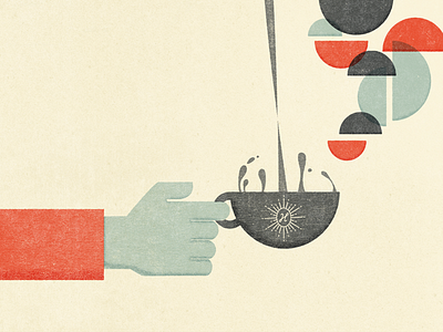 Poster WIP - More Details coffee cup geometric grunge hand illustration liquid minimal pour splash texture vintage