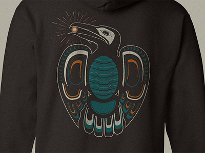 Raven Hoodie animal bird bird illustration geometric grunge hand hoodie inuit merch raven screen screen print texture
