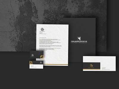 Free luxury black brand identity design mockup