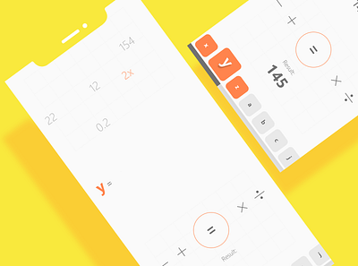 Untraditional Calculator Design 2d app calculator colour palette colourful design flat interaction math minimal minimalism mobile ui ux vector visualization