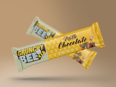CrunchyBee Logo design and branding brand design branding design gradient illustrate logo logo design logodesign logotype snacks