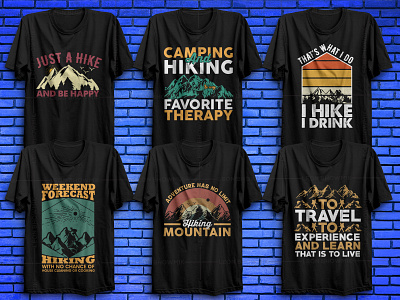Hiking T-shirt Design Bundle V2