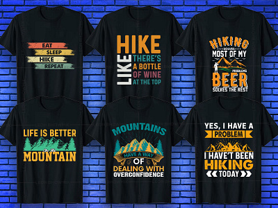 Hiking T-shirt Design Bundle V4