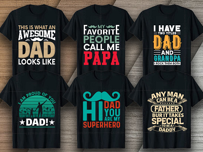 Father's Day T-shirt Design Bundle V2 custom t shirt dad and son dad day daddy family fatherday fathers day shirts near me fathers day tshirt design fathersday girl dad t shirt illustration merch by amazon shirts papa day shirt design vector t shirt design maker tees tshirt art tshirt design typography vector graphic