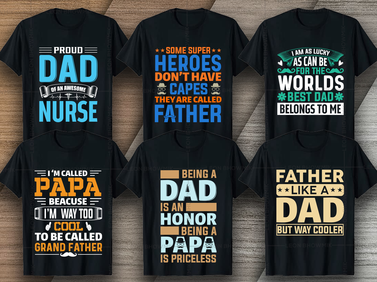 Father's Day T-shirt Design Bundle V4 by Leon Bhowmik on Dribbble