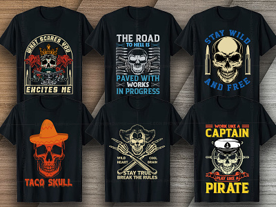 Skull Pirate graphic t-shirt design - Buy t-shirt designs