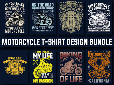 Trendy Motorcycle T-Shirt Design Bundle