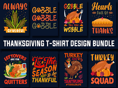 Trendy ThanksGiving t-shirt design bundle 01