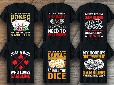 Gambling T-Shirt Design Bundle-1
